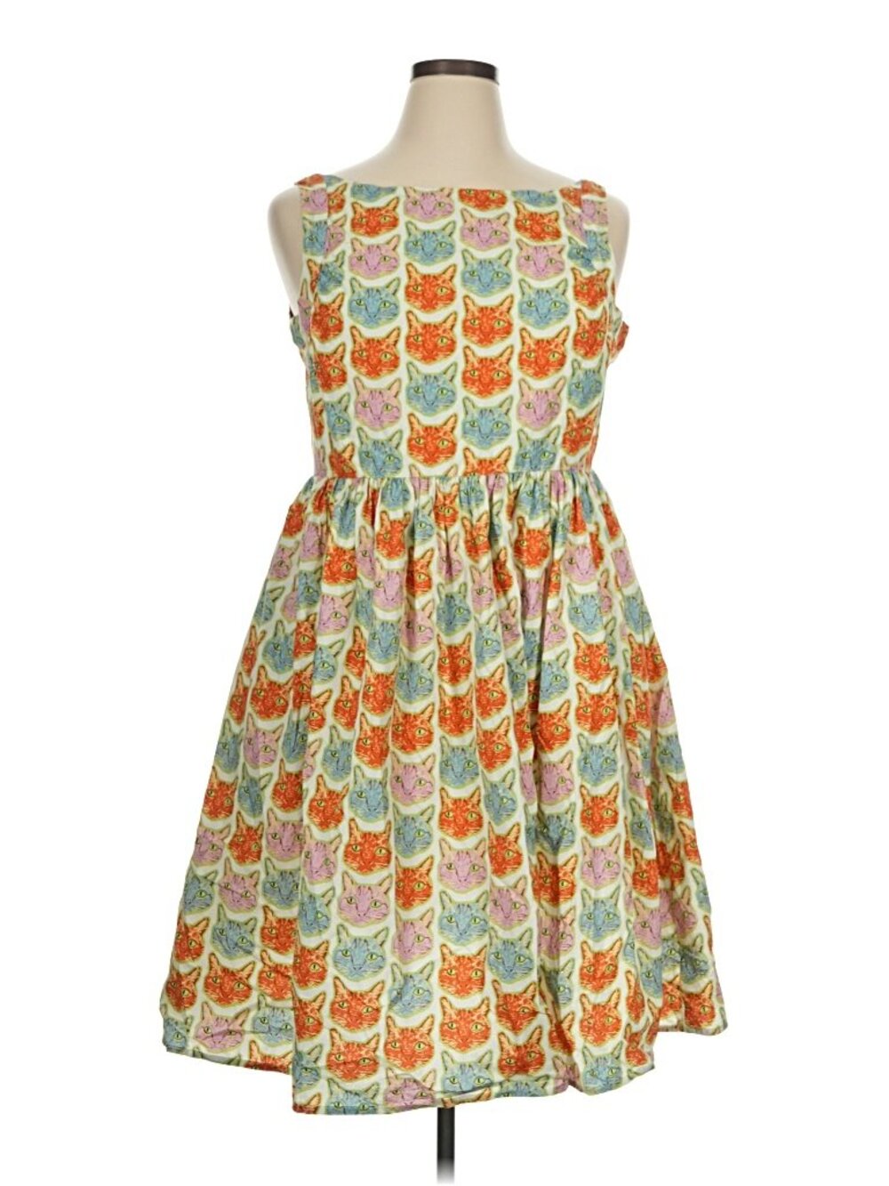 Modcloth Saint Geraldine "The Moment is Meow" Fit Flare Dress Cat Print - Picture 3 of 7